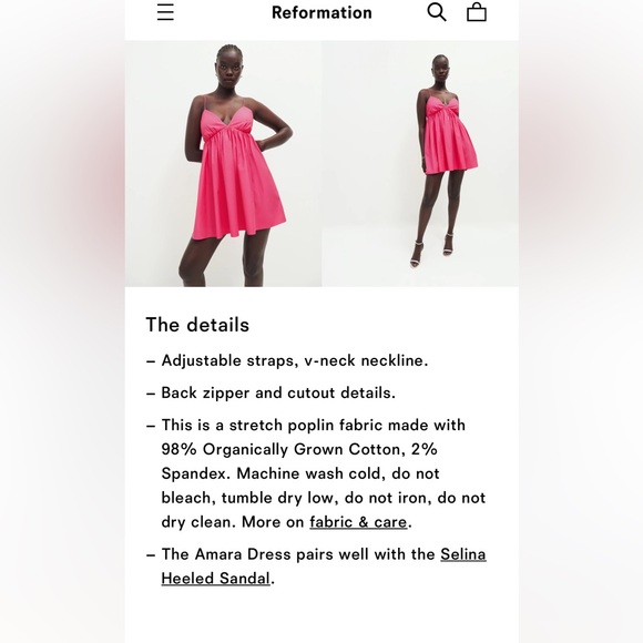 Reformation Amara dress in color flambe - Picture 3 of 8